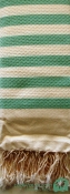Honeycomb Cream - Paris Green stripes by Cool-Fouta